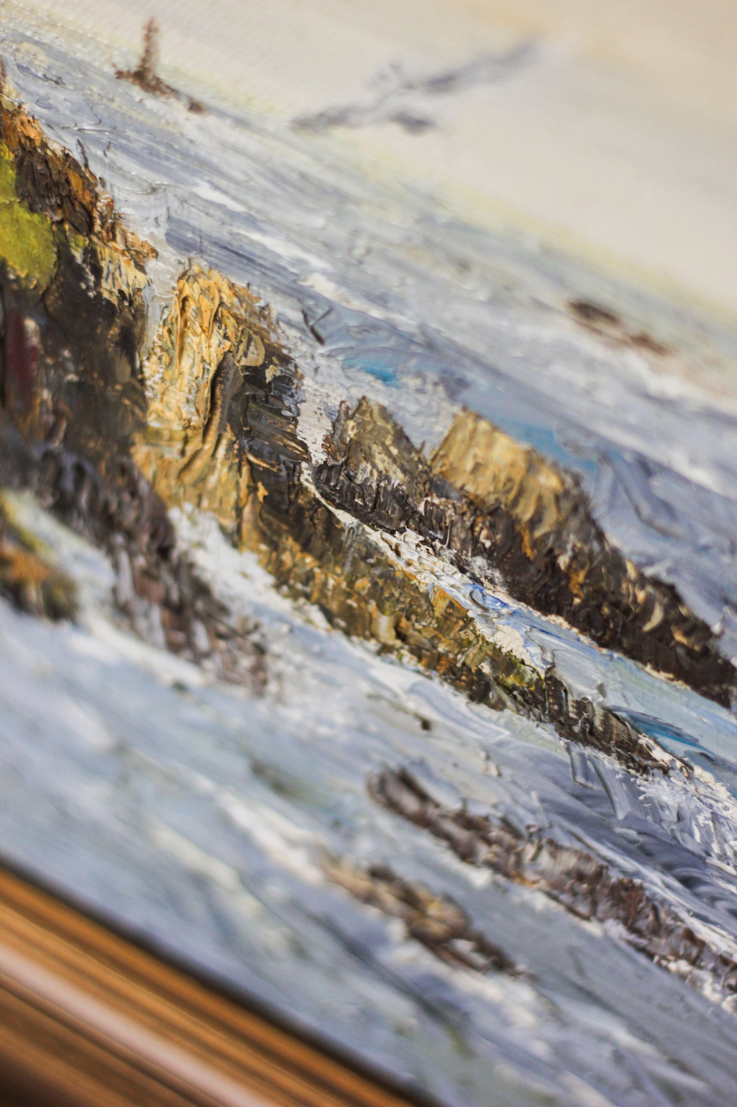 Coastal Ruins Seascape, Oil on Canvas
