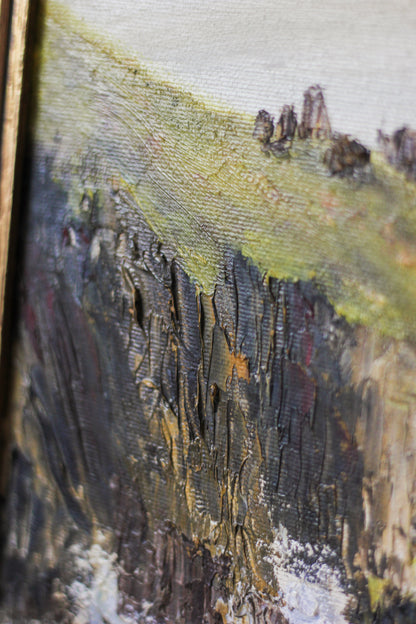 Coastal Ruins Seascape, Oil on Canvas