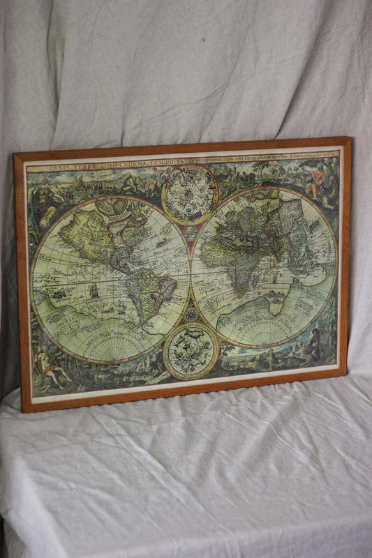 Orbis Terrae Compendiosa Descriptio, Vintage Print (Reproduction)