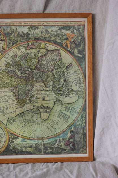 Orbis Terrae Compendiosa Descriptio, Vintage Print (Reproduction)
