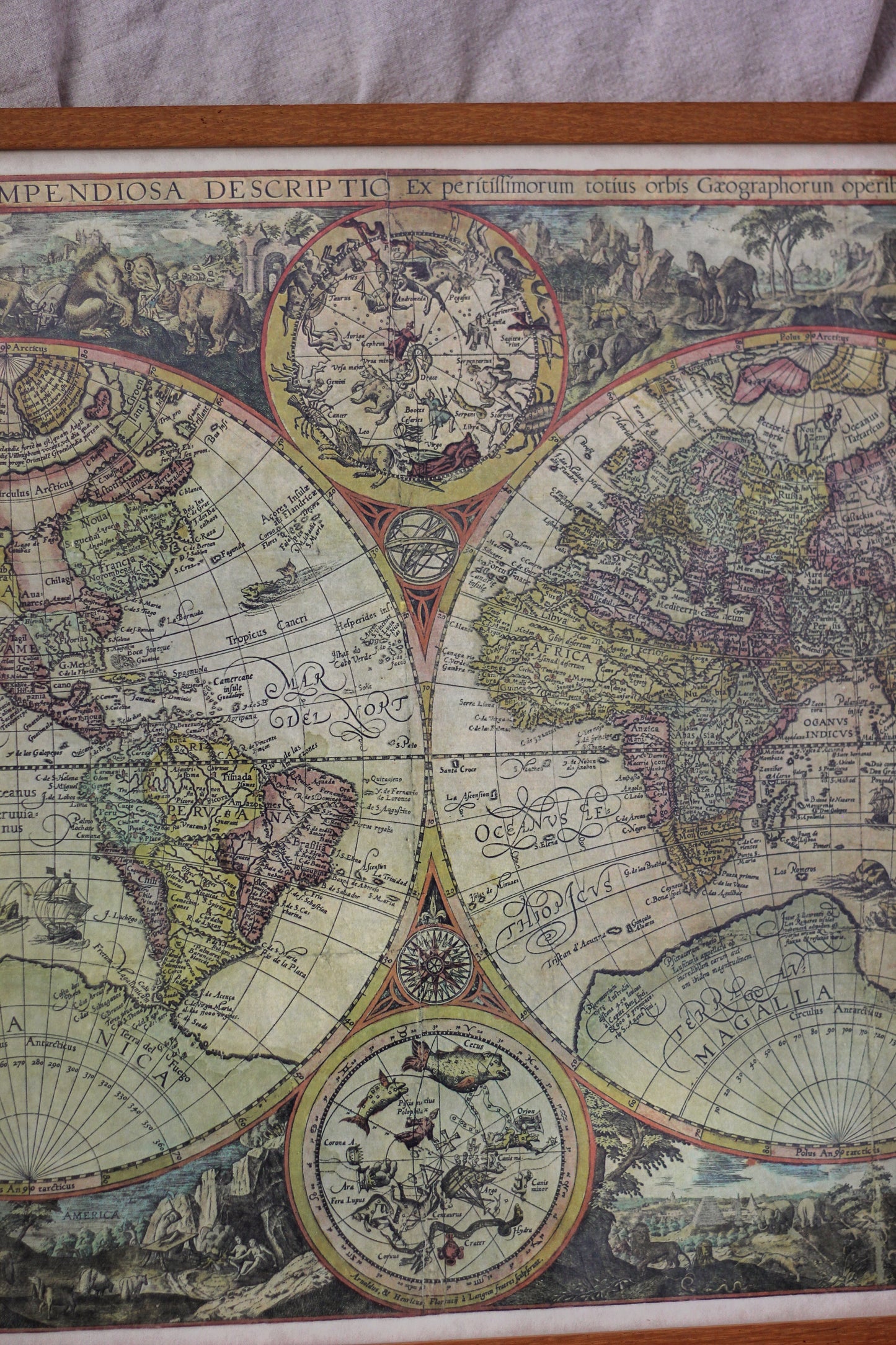 Orbis Terrae Compendiosa Descriptio, Vintage Print (Reproduction)