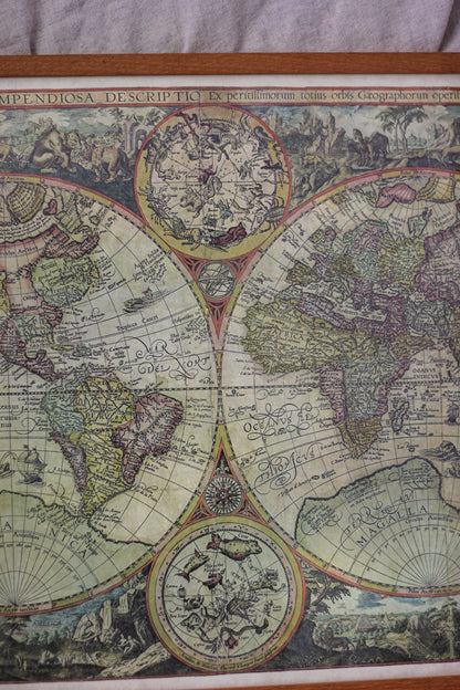 Orbis Terrae Compendiosa Descriptio, Vintage Print (Reproduction)