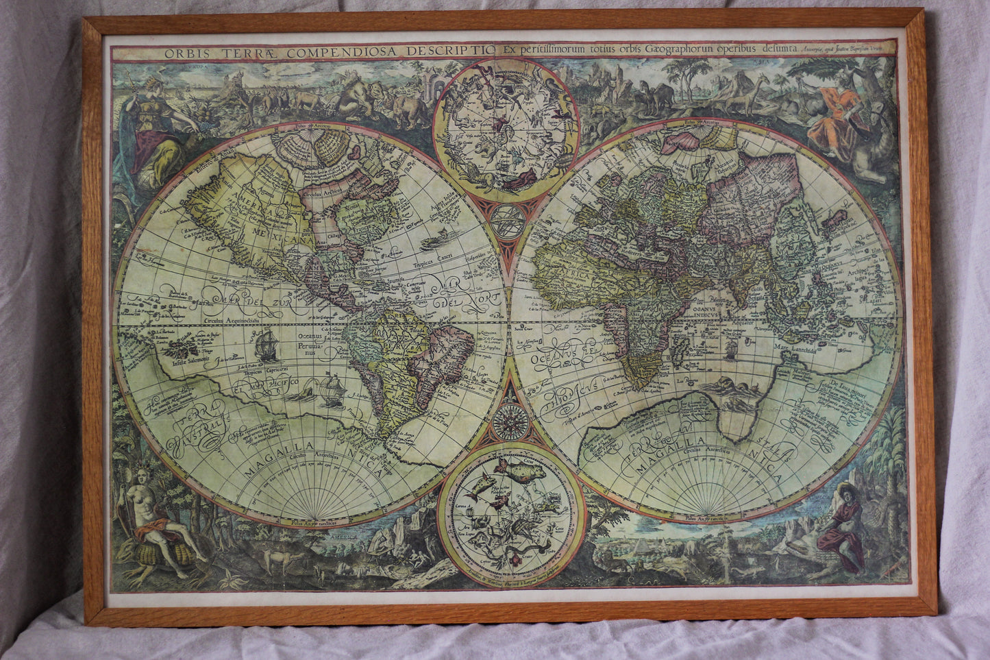 Orbis Terrae Compendiosa Descriptio, Vintage Print (Reproduction)