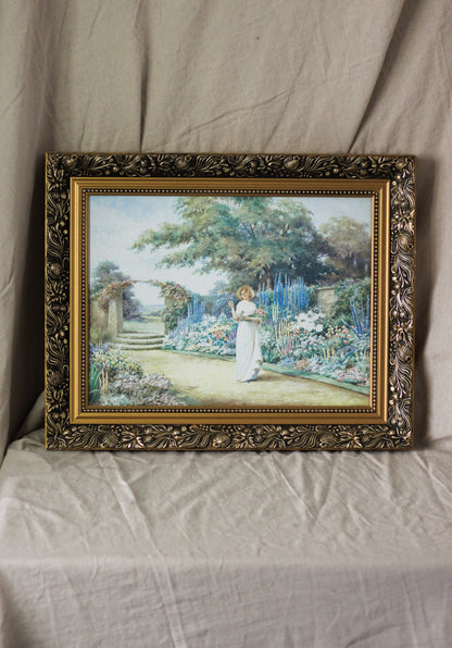 Herbaceous Border, Vintage Print