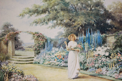 Herbaceous Border, Vintage Print
