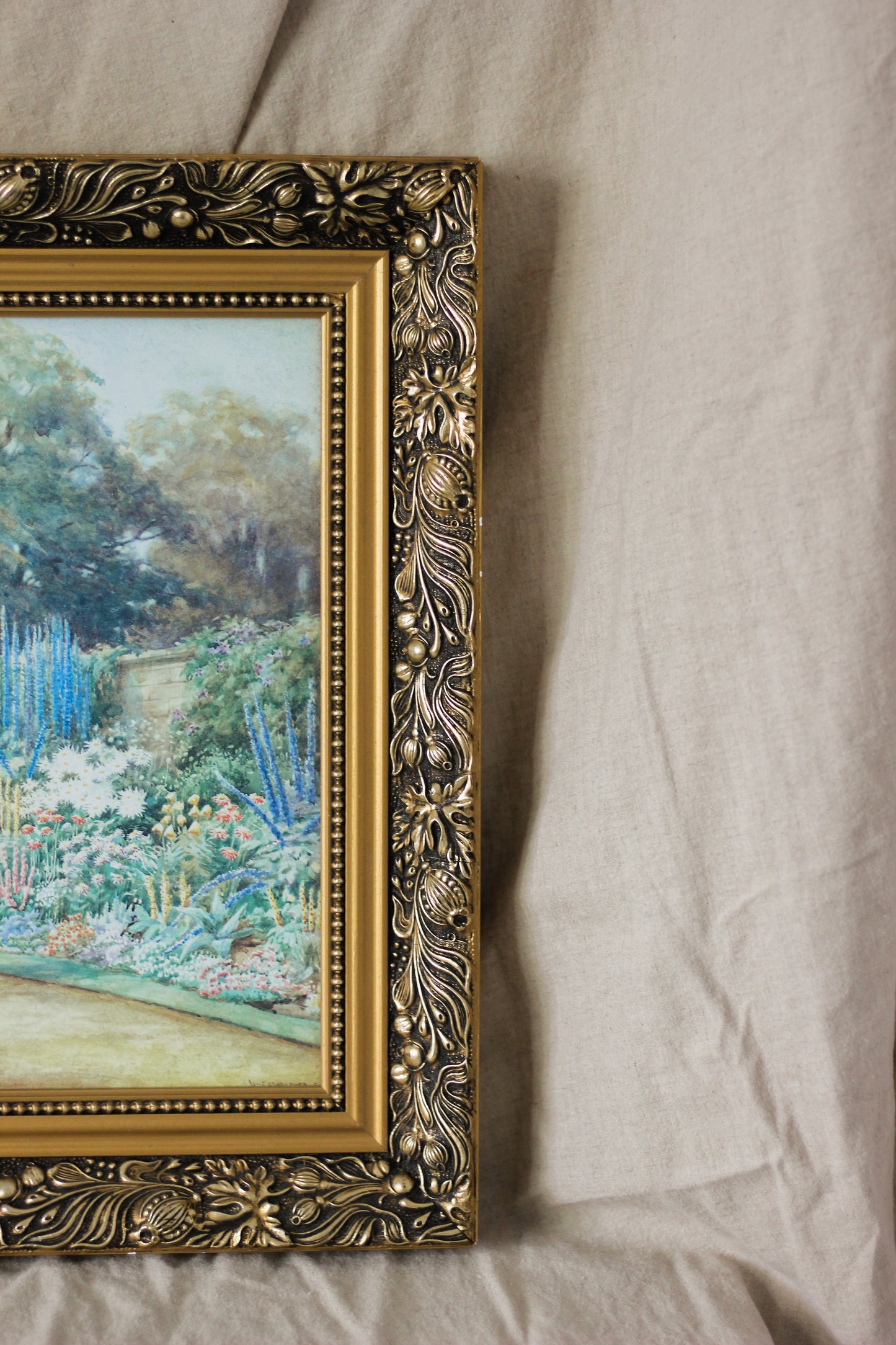 Herbaceous Border, Vintage Print