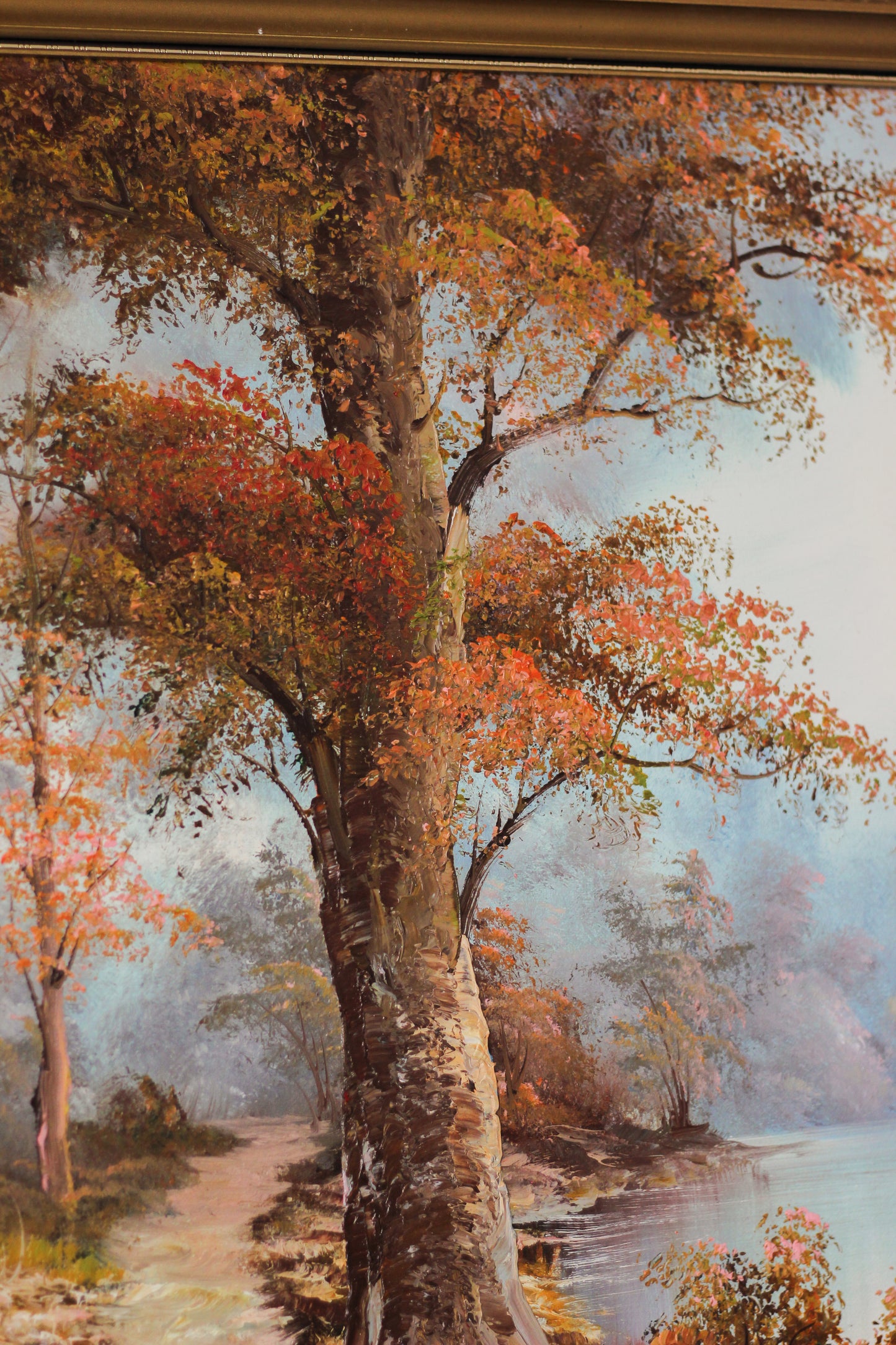 Woodland Scene with River, Oil on Canvas