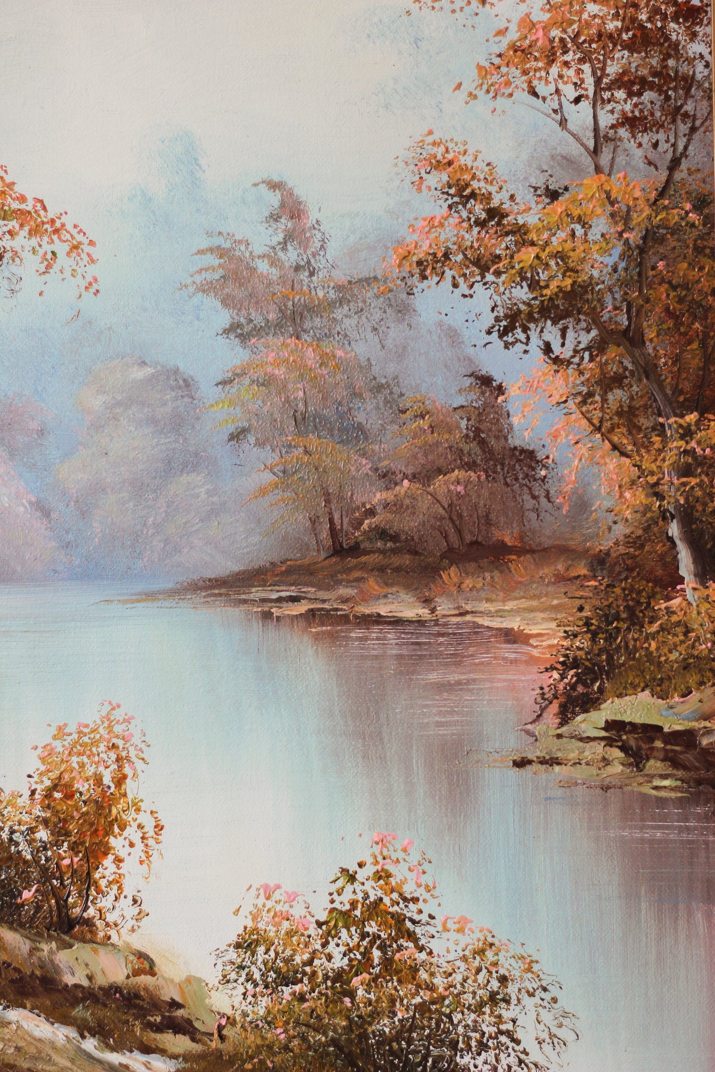 Woodland Scene with River, Oil on Canvas