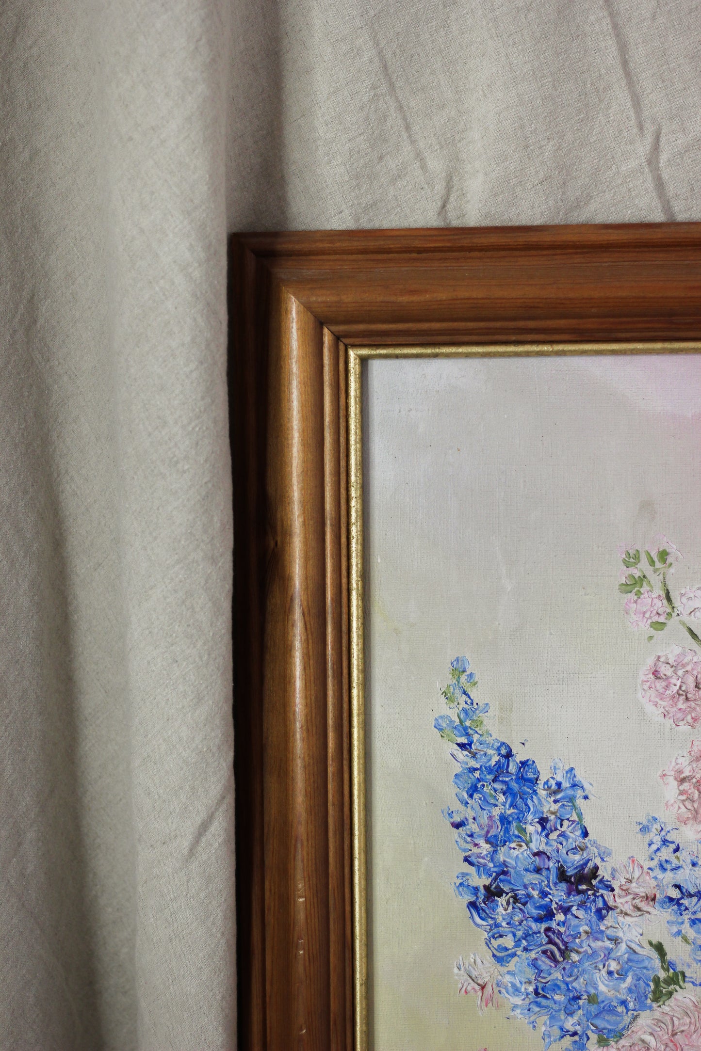 Floral Bouquet in Ornamental Vase, Oil on Board