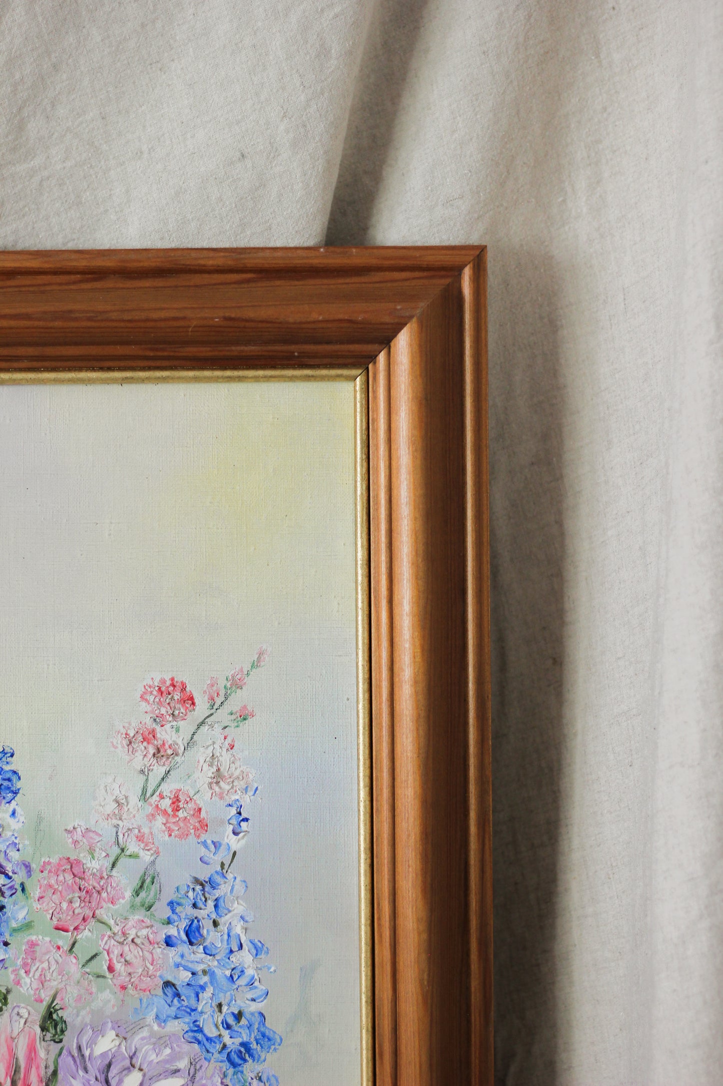 Floral Bouquet in Ornamental Vase, Oil on Board