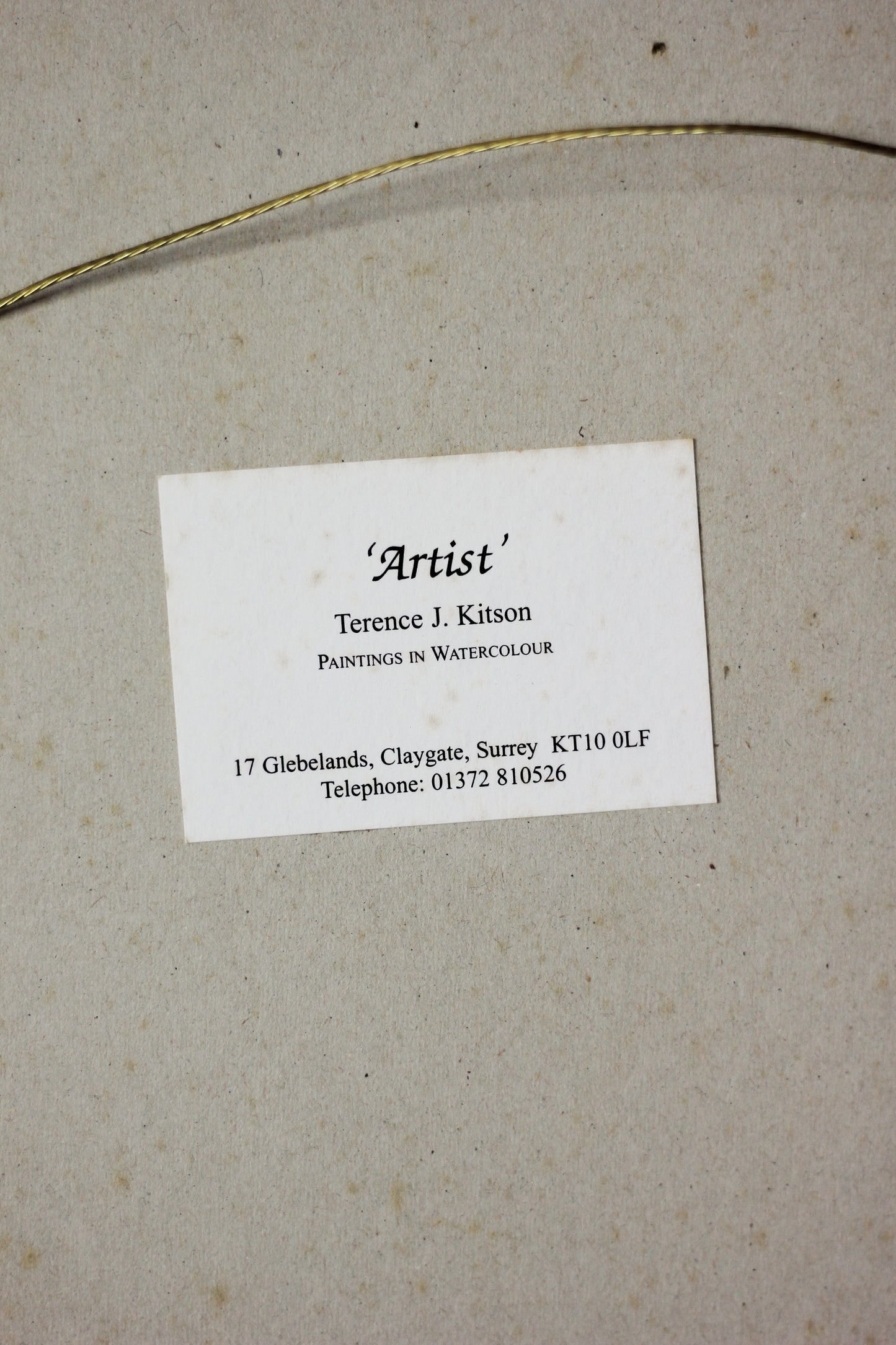 'Artist', Watercolour of Paper