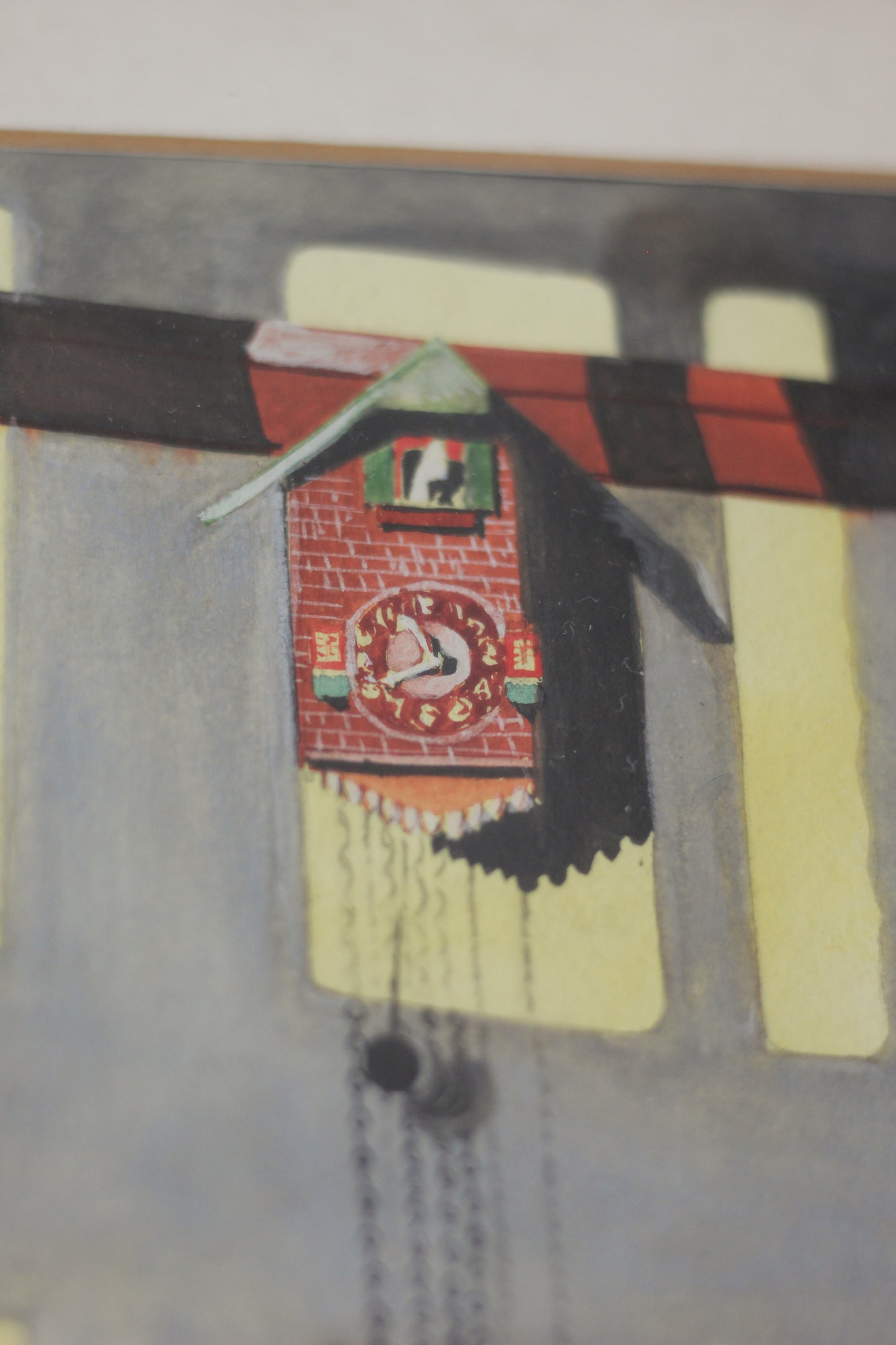 Untitled (Cuckoo Clock with Dancing Figure), Watercolour on Paper