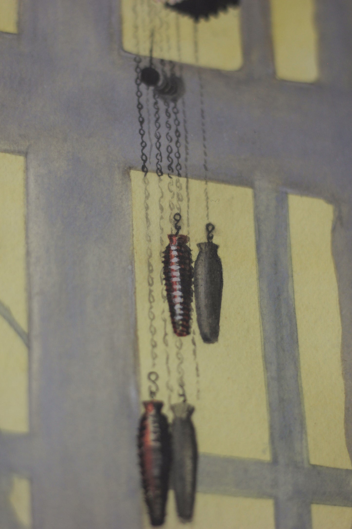 Untitled (Cuckoo Clock with Dancing Figure), Watercolour on Paper