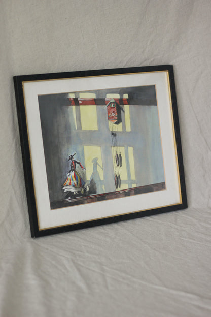 Untitled (Cuckoo Clock with Dancing Figure), Watercolour on Paper