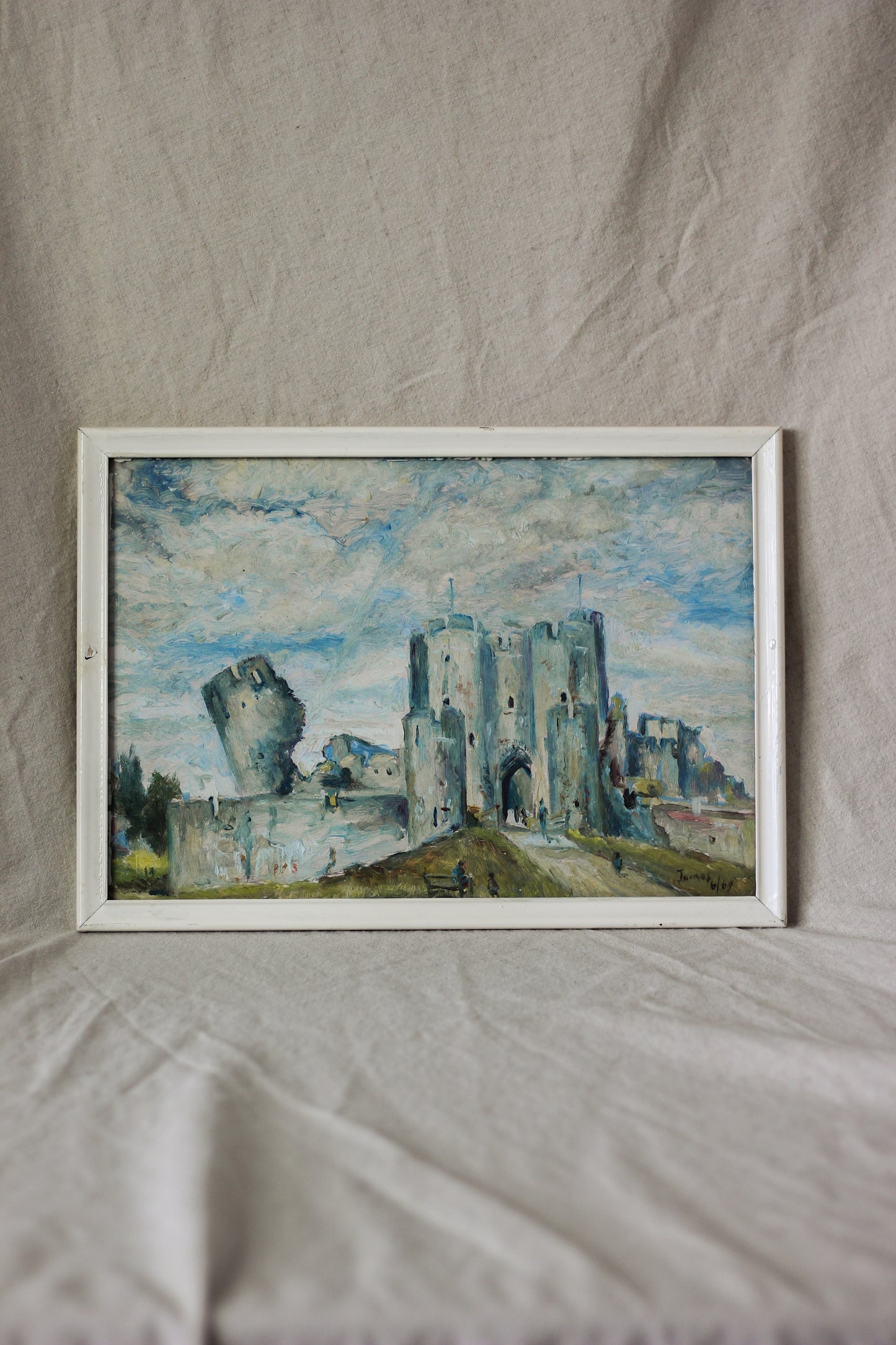 Caerphilly Castle, Oil on Board