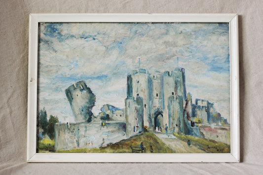 Caerphilly Castle, Oil on Board