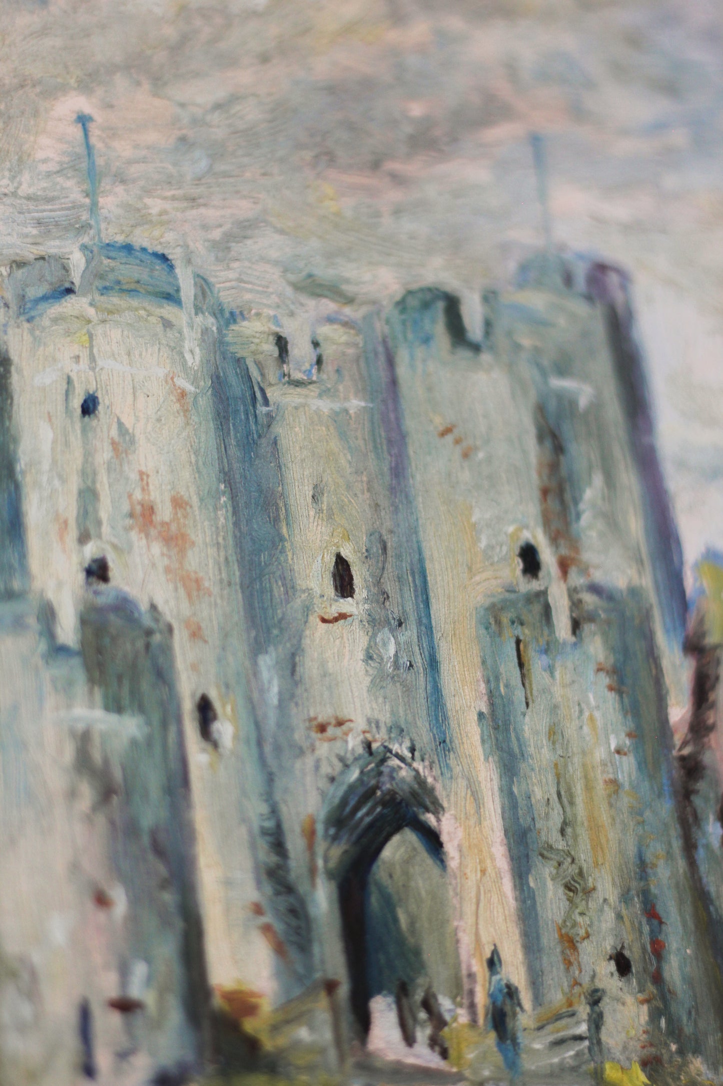 Caerphilly Castle, Oil on Board
