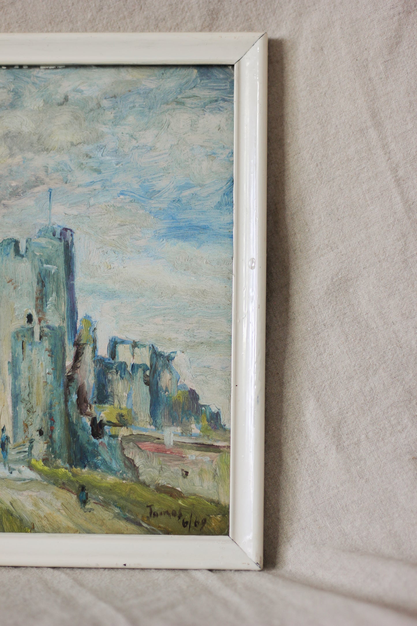 Caerphilly Castle, Oil on Board
