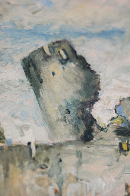 Caerphilly Castle, Oil on Board