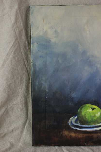 Jug, Jar and Green Apple, Oil on Canvas