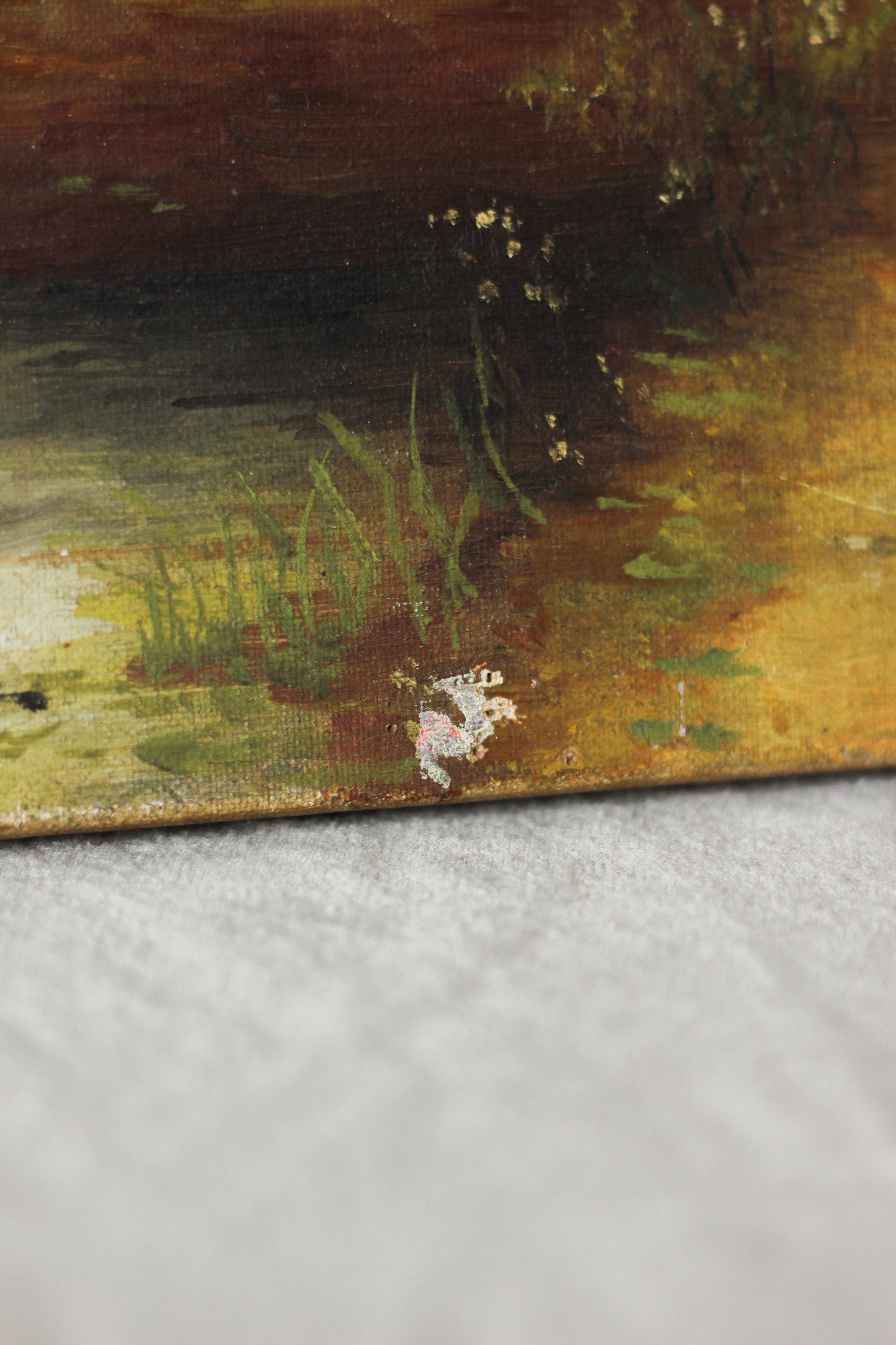 Autumn Countryside Landscape with Cows, Oil on Canvas