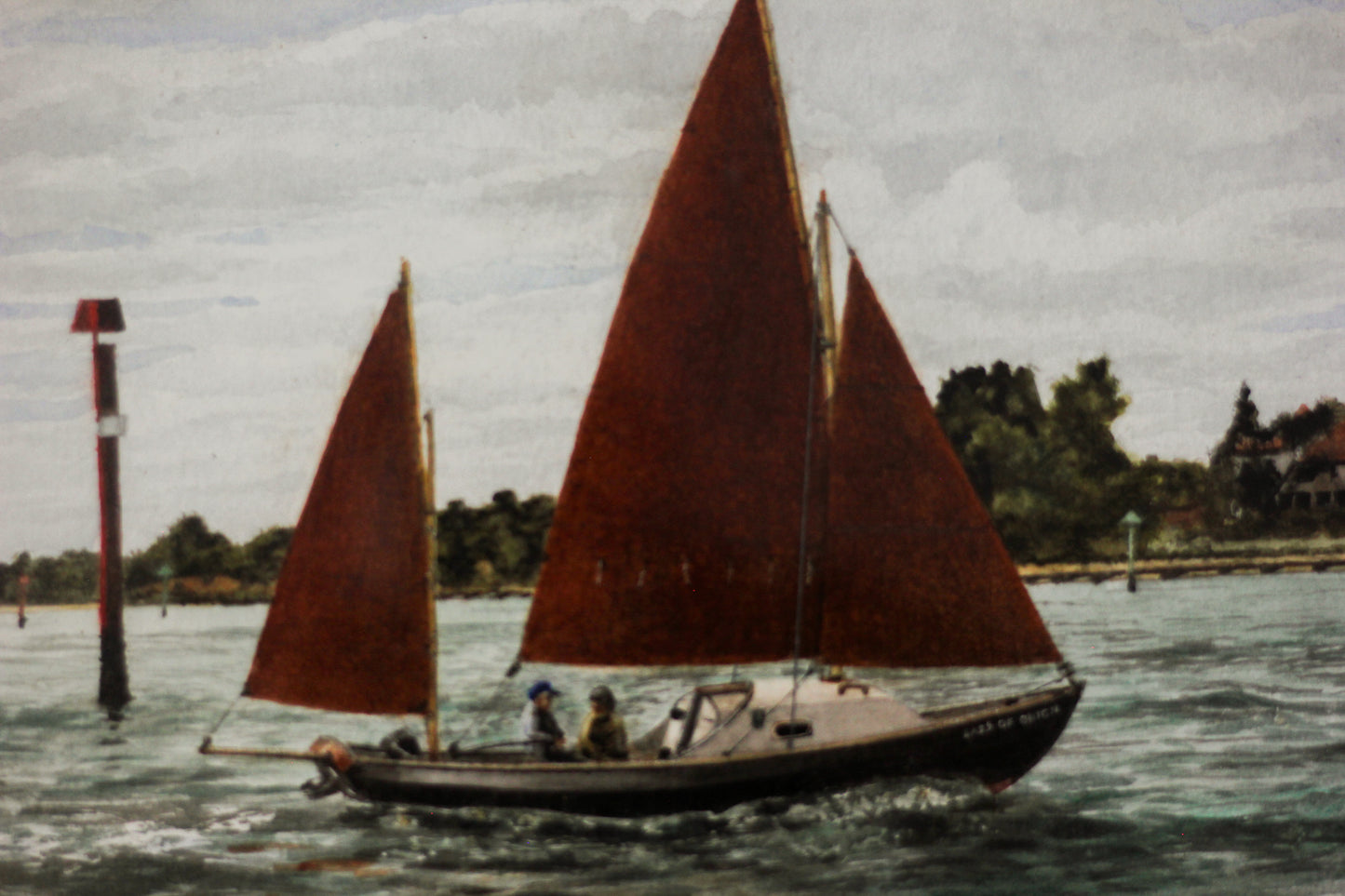 Nautical Boat Scene, Watercolour on Paper