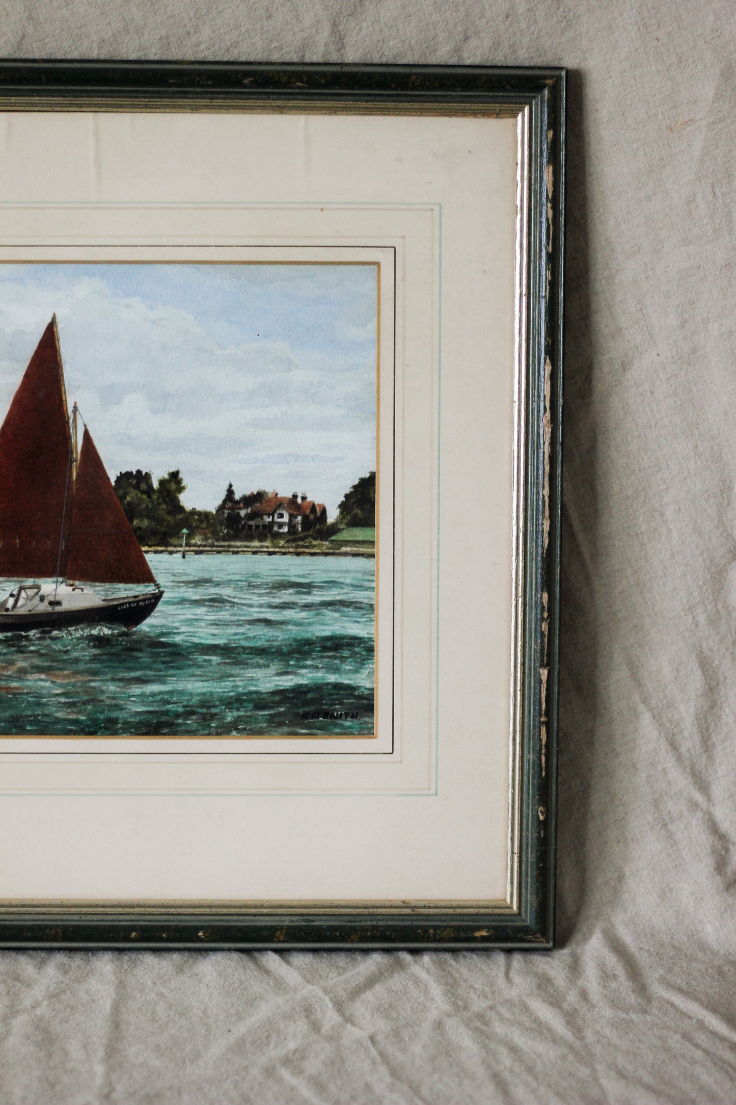 Nautical Boat Scene, Watercolour on Paper