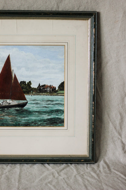 Nautical Boat Scene, Watercolour on Paper
