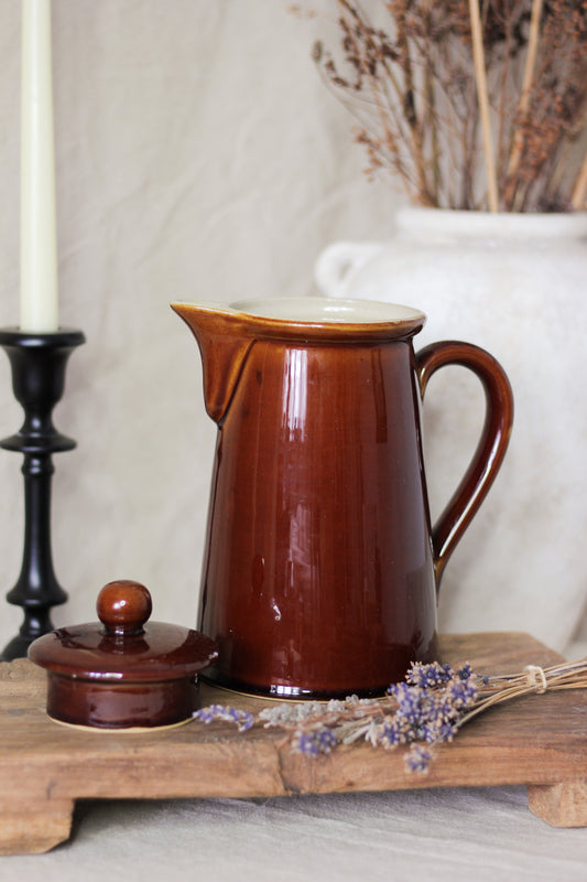 Vintage Stoneware Coffee Pot Jug