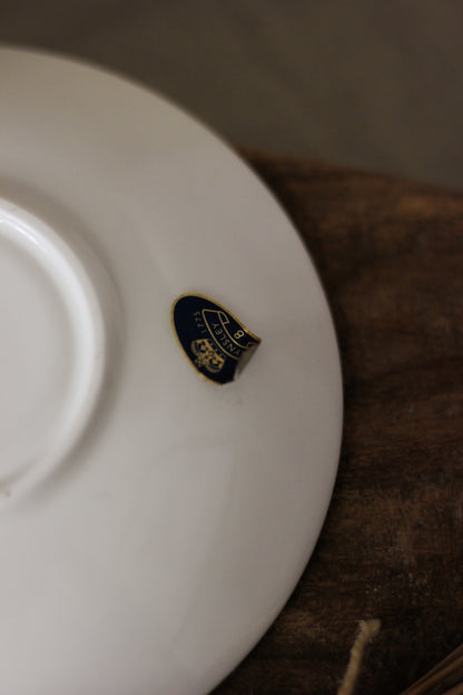 Blue Rose Fine Bone China Teapot, Cup & Saucer Trio