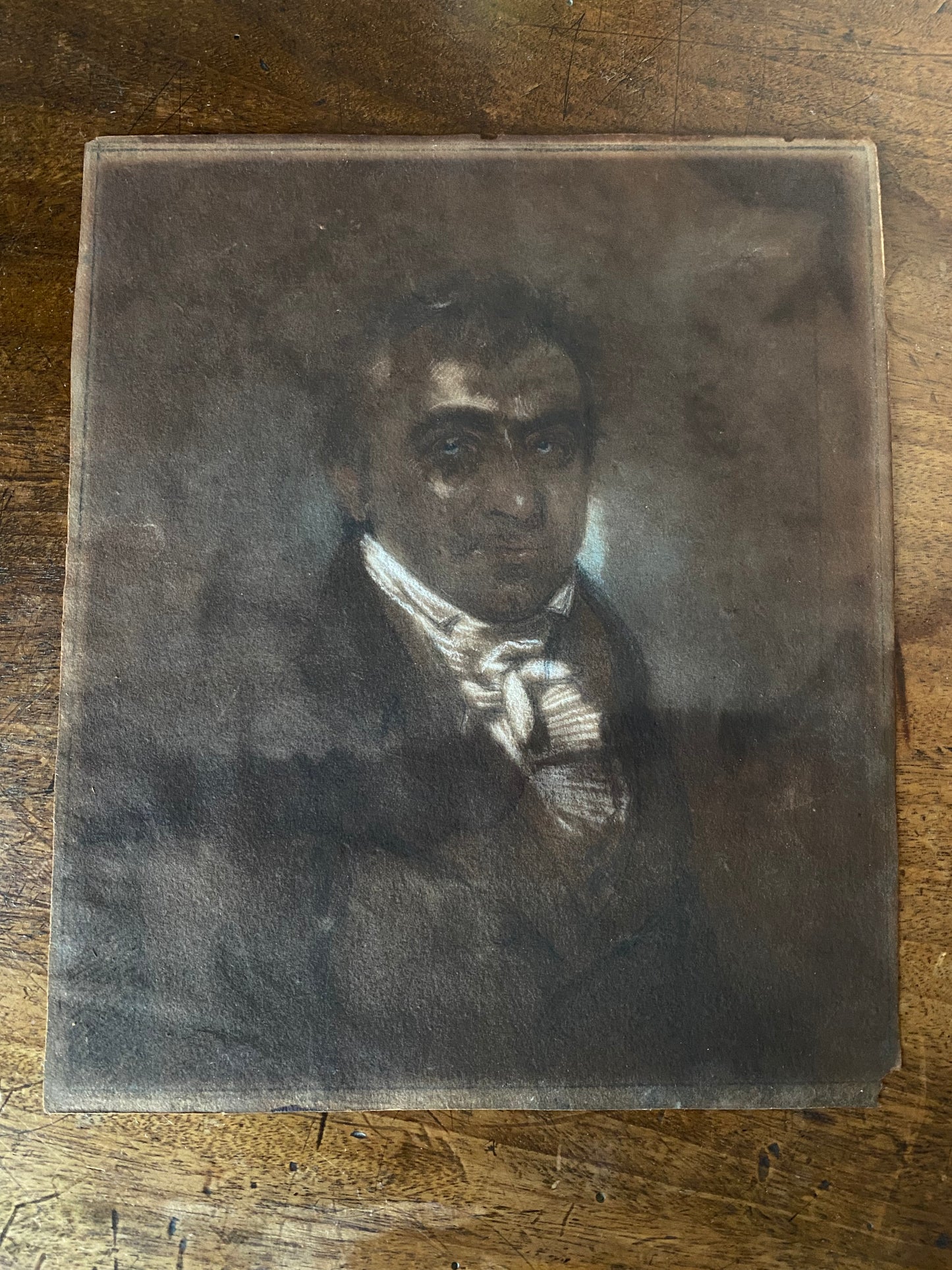Portrait of a Gentleman Study, Chalk on Black Paper