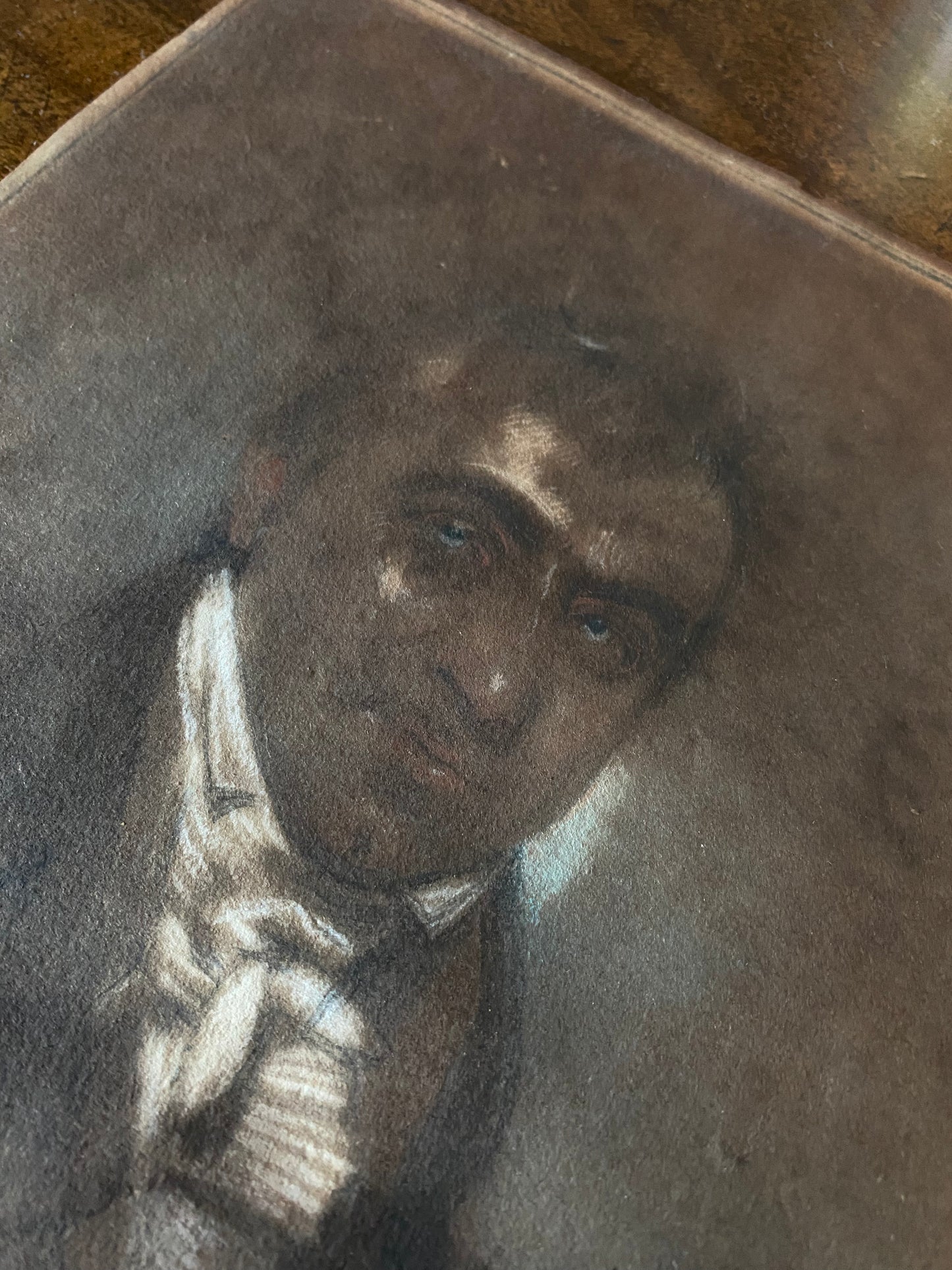Portrait of a Gentleman Study, Chalk on Black Paper