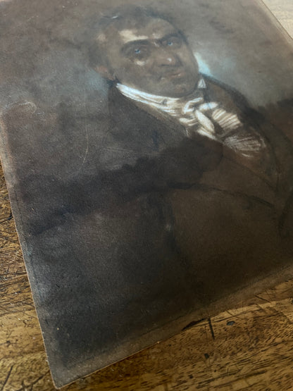 Portrait of a Gentleman Study, Chalk on Black Paper