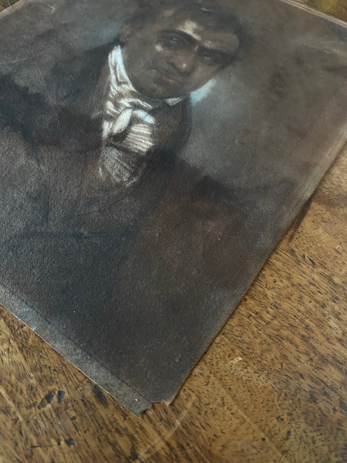Portrait of a Gentleman Study, Chalk on Black Paper