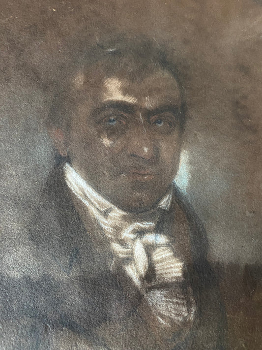 Portrait of a Gentleman Study, Chalk on Black Paper