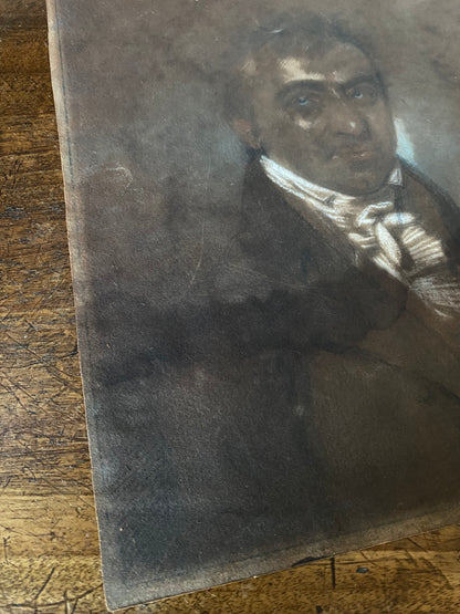Portrait of a Gentleman Study, Chalk on Black Paper