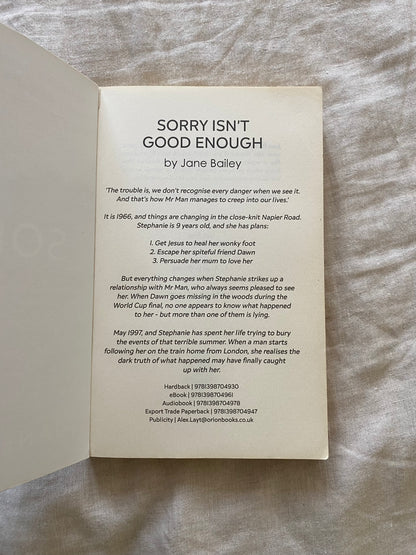 Sorry Isn’t Good Enough